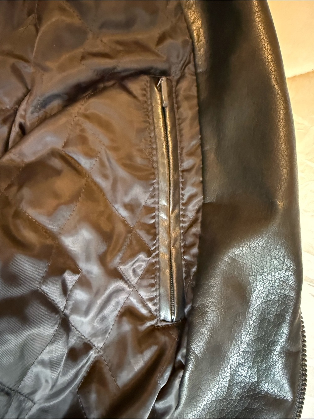 Dockers Dark Brown Faux Leather Bomber Jacket Men’s Medium - Picture 7 of 9